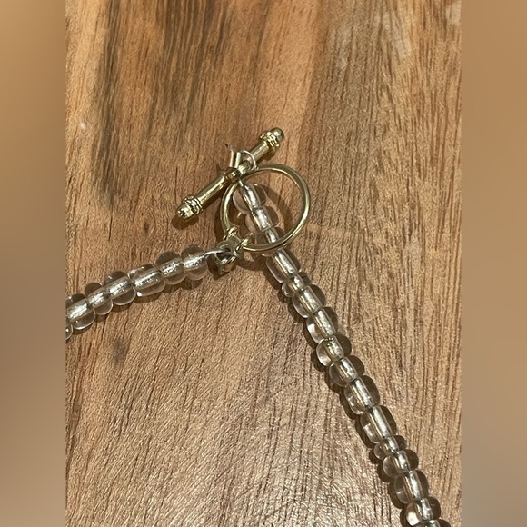 Seashell beaded pearl beach necklace nantucket yellow blue surfer girl toggle - Picture 10 of 14